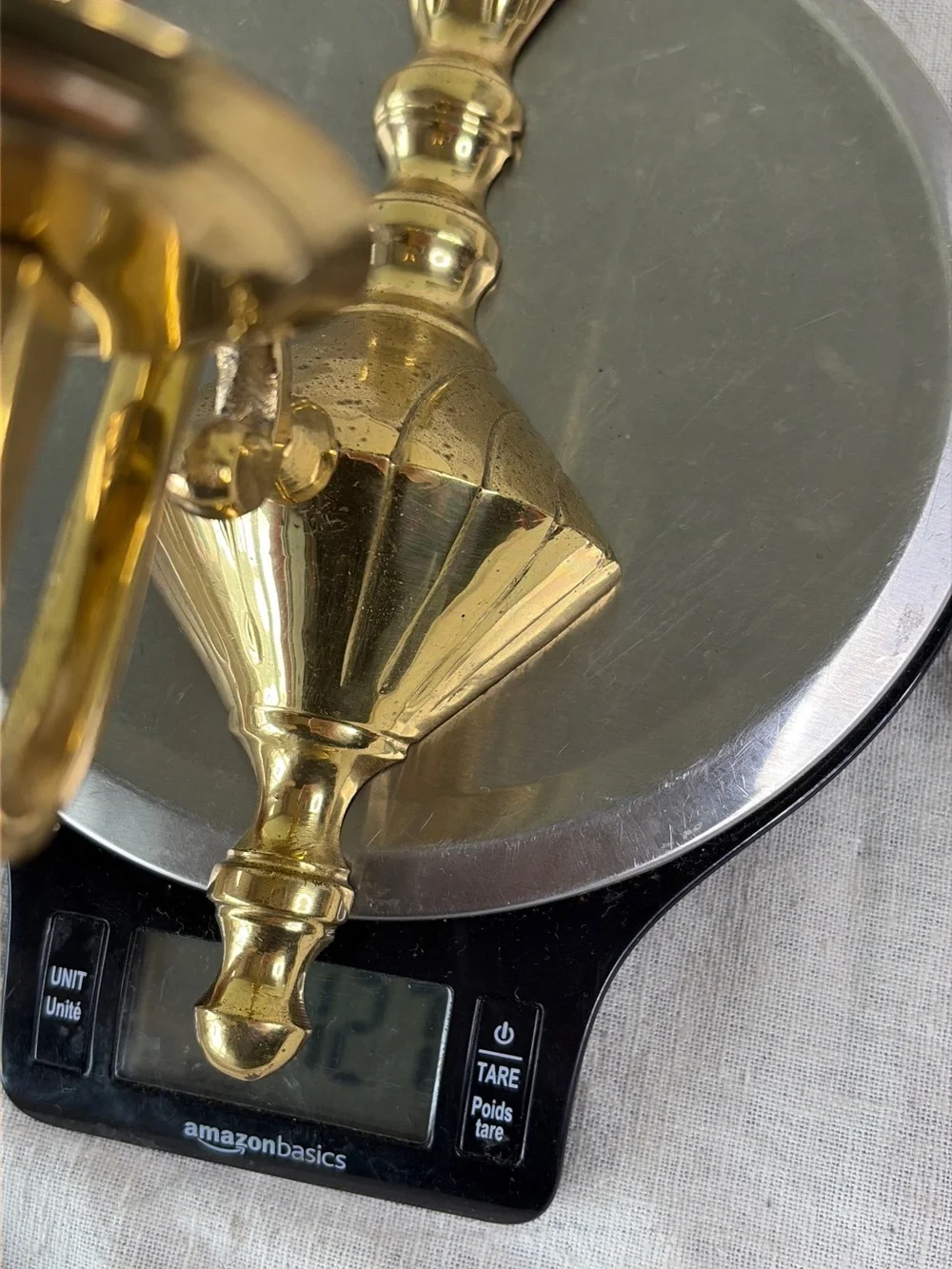 Polished Brass Wall Candle Sconces - Pair